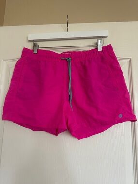 Vineyard Vines Bright Hot Pink Athletic Shorts with Teal Drawstring